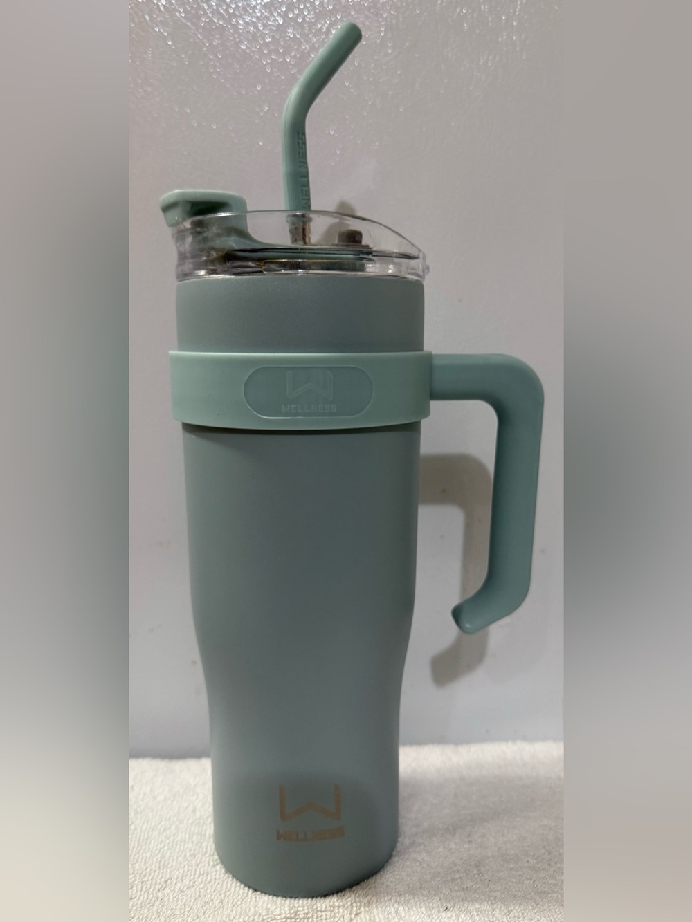 Wellness Mint Green Travel Mug with Handle